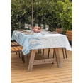 thumbnail image 2 of Outdoor Tablecloth with Umbrella Hole and Zipper, Blue Octopus Coastal Rectangle Table Cloth 60x120 Inch Waterproof Tablecloth, Summer Beach Nautical Ocean Coral Starfish Picnic Table Cover for Patio, 2 of 7