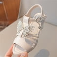thumbnail image 5 of ITSAME Girls Sandals, Adjustable Strap Open Toe Low Block Heel Kids Fashion Party Princess Shoes Beige 3M(Big Kids), 5 of 9
