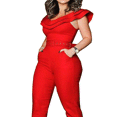 thumbnail image 4 of Hirigin Women Jumpsuit Romper Off-Shoulder Playsuit Clubwear Bodycon Trousers Outfit, 4 of 5