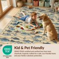 thumbnail image 4 of Design&I 4'x6' Washable Area Rug Flatweave Daily Traffic Ready Fishing Cabin School Waves Icons Clownfish Lake Trout Pinecone Fish Flowing for Dorm Room, Living Apartment, 4 of 7