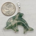 thumbnail image 5 of Moss Agate Dolphin Sterling Silver Pendant | 1 1/2" Long | Green | 1 Pendant |, 5 of 9