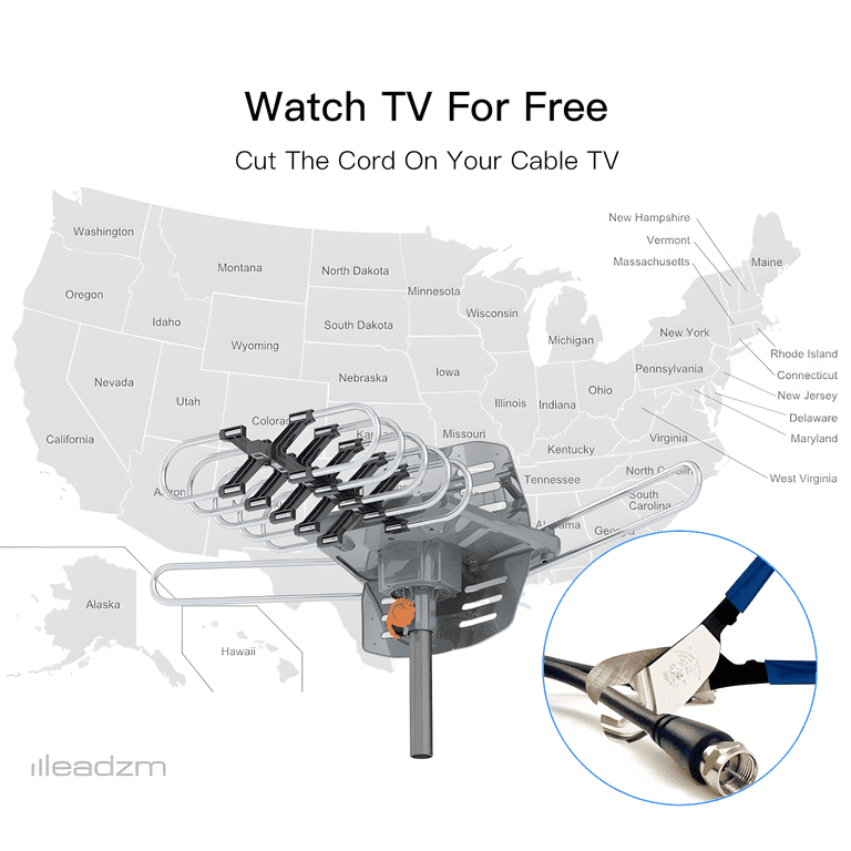Zimtown Motorized Outdoor TV Antenna, 150-Mile Range photo 3