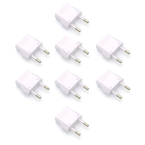 GJX 8Pcs European Plug Adapter,Compact and Universal European Travel Plug Adapter for Easy Power Conversion
