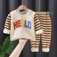 thumbnail image 2 of NOLDARES Toddler Boys Pajamas Set 2Pcs Long Sleeve Cotton Print Top and Pants Soft Sleepwear Pjs Jammies Fall Winter 6-12 Months 12-24 Months 2t 3t 4t 5t 6t 7t 8t 9t Children,Coffee,9-10 Y, 2 of 4