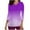 Purple, variant on Aofany V-Neck Scrubs Tops for Women Soft Stretch Wrinkle-Resist Medical Nursing Uniform with 2 Pockets Comfortable Lightweight Working Uniform 3/4 Sleeve Gradient Blouse