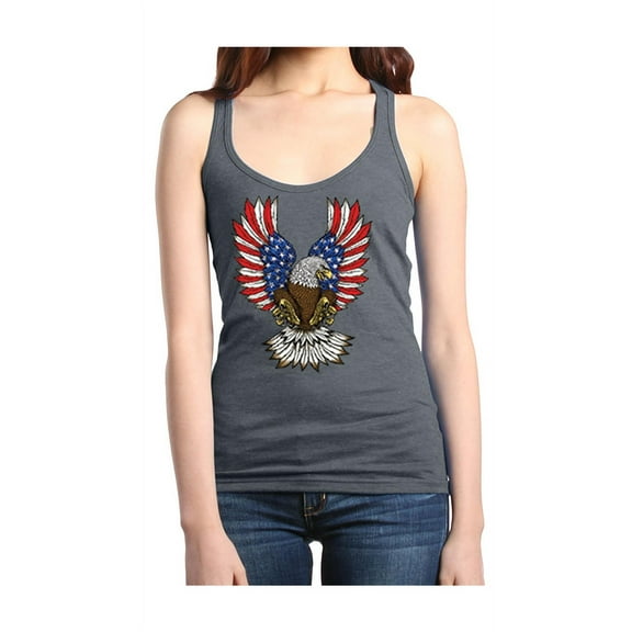 MmF - Women's Racerback Tank Top, up to Women Size 2XL - American Flag 4th of July