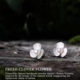 thumbnail image 3 of Regalos para el día de la madre Pendientes de botón de plata esterlina S925 Pendientes de flor de trébol fresco con joyería de perlas de agua dulce, 3 of 5