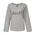 thumbnail image 3 of T-Shirt à Manches Longues pour Femmes Femmes Nouvelle Mode Imprimé Lin Col Rond Hauts Manches Longues T-Shirt Ample Hauts en Lin pour Femmes Été Hauts pour Femmes Manches Longues Femmes Hauts à Manches Longues, 3 of 6