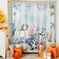 thumbnail image 5 of Shower Curtains for Bathroom-72"x72",Thanksgiving Pumpkin Coastal Starfish Coral Waterproof Bath Curtain Shower Curtain Set, 5 of 7