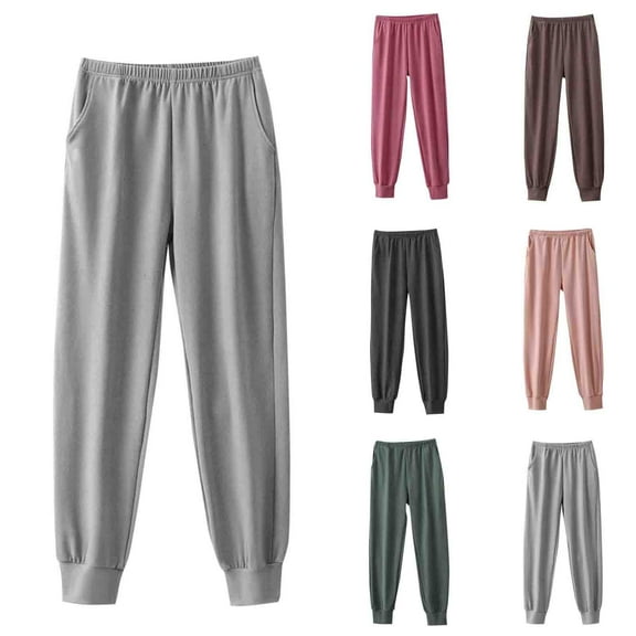 Antinious Women Solid Warm Casual Cuffed Sleep Pants with Pockets Outer Pants,Winter Pants for Women,Pajama Pants Women,Army Green,XXL