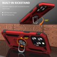 thumbnail image 4 of ULAK iPhone 12 Case Built In Kickstand, iPhone 12 Pro Case for Men Boys, Heavy Duty Military Shockproof Sturdy Phone Case for Apple iPhone 12/ 12Pro, Red, 4 of 8