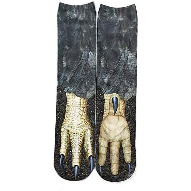 3D Animal Print Heat Transfer Socks Unisex Adult Cat & Dog Foot Paws Themed Unique Digital Socks Long Socks