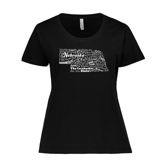 Inktastic Nebraska Word Salad- State Outline Women's Plus Size T-Shirt