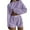 501_Purple, variant on ZHENHONG Pajamas for Women, Solid Color Simple And Loose Pullover Lock Long Sleeved Top Shorts Pajamas Pajamas Suit, Women's Sleepwear Black