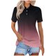 thumbnail image 2 of Fiudx Ofertas Flash Del Día Blusa con Botones y Cuello Vuelto de Manga Corta con Estampado Cómodo E Informal para Mujer a La Moda, 2 of 5