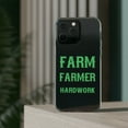 thumbnail image 3 of DistinctInk Clear Hybrid Case for Apple iPhone 15 Pro (6.1" Screen) - Hard Work & Character Make the Farmer - Tempered Glass Back, 3 of 9