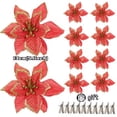 thumbnail image 3 of 100-1 pieza de 14,5 cm de flores artificiales de Navidad, adornos para árboles de Navidad, adornos de Feliz Año Nuevo, flores falsas de Navidad, 3 of 5