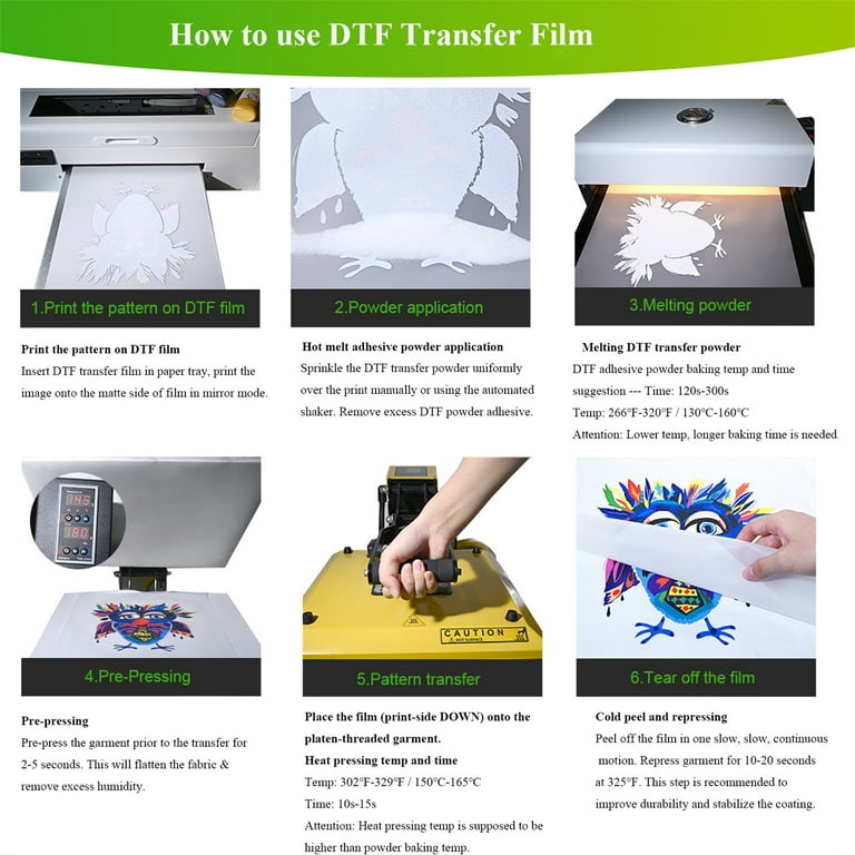 CenDale DTF Transfer Film - A3 (11.7 x 16.5) 30 Sheets Double-Sided Matte  Clear PreTreat Sheets- PET Heat Transfer Paper for DYI Direct Print on  T-Shirts Textile A3-30 sheets 