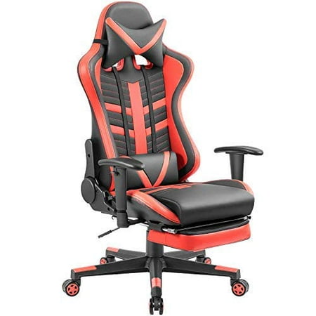Homall Gaming Chair Ergonomic High-Back Racing Pu Leather Bucket Seat Computer Swivel Office Headrest and Lumbar Support with Footrest,