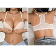 thumbnail image 7 of IFNWSV Push Up Bras for Women Underwire Lace Front Closure Racerback Daily Bra with Light Padding and Full Coverage Support Beige M, 7 of 7