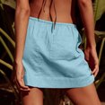 thumbnail image 5 of Loopsun Womens Summer Skirts, Women's Summer Fashion Fold Pocket Drawstring Solid Color Skirt Blue XXL, 5 of 5