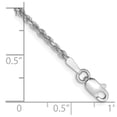 thumbnail image 2 of 14k White Gold Bracelet Chain Styles Rope Women's 1.75 mm 6 in Diamond-cut with Lobster Clasp, 2 of 2