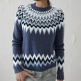 thumbnail image 2 of zaveiop Womens Pullover Vintage Sweaters Fall Winter Casual Loose Long Sleeve Knitted Sweaters Tops (Z-Blue, S), 2 of 4