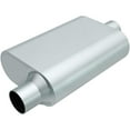 thumbnail image 4 of Rumble Exhaust R22441 Replacement RUMBLE Muffler; Oval; 13 in. x 4.25 in. x 9.5 in.; Overall Length 19 in.; 2.25 in. Inlet/Outlet; Offset/Center; Stainless Steel;, 4 of 4