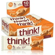 thinkThin High Protein Bars, Creamy Peanut Butter, 20g Protein, 10 Ct