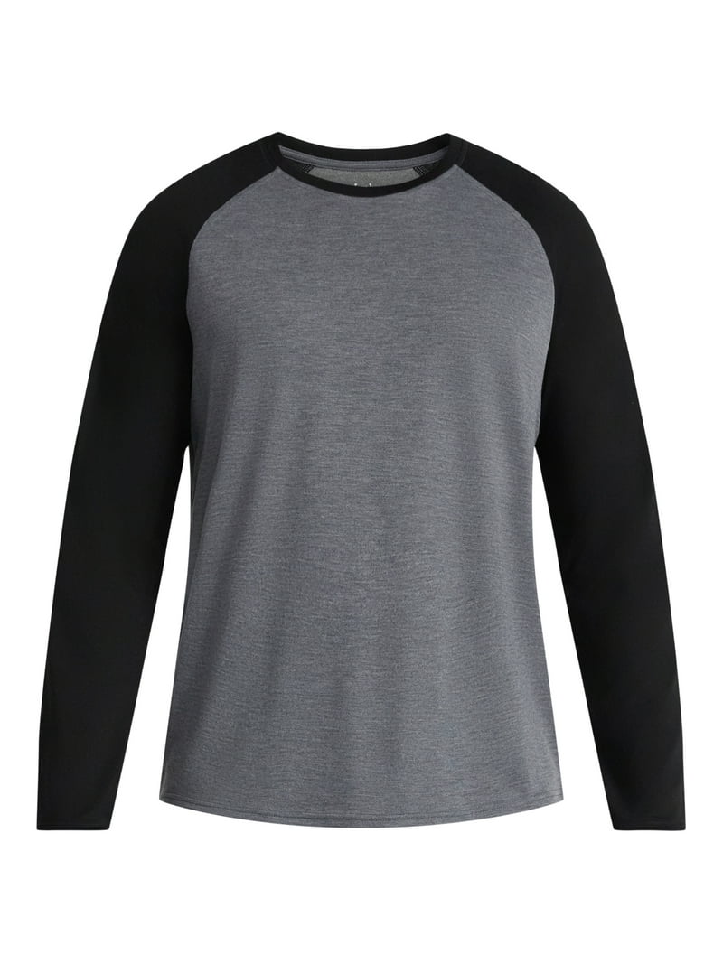 George Men's & Big Men's Relaxed Fit Raglan Tee with Long Sleeves