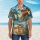 thumbnail image 2 of Fotbe Red Blue Dragon Battle Epic Camisa Hawaiana para Hombre Unisex – Camisa Casual de Verano con Botones de Manga Corta de Algodón y Lino,XX-Large, 2 of 7