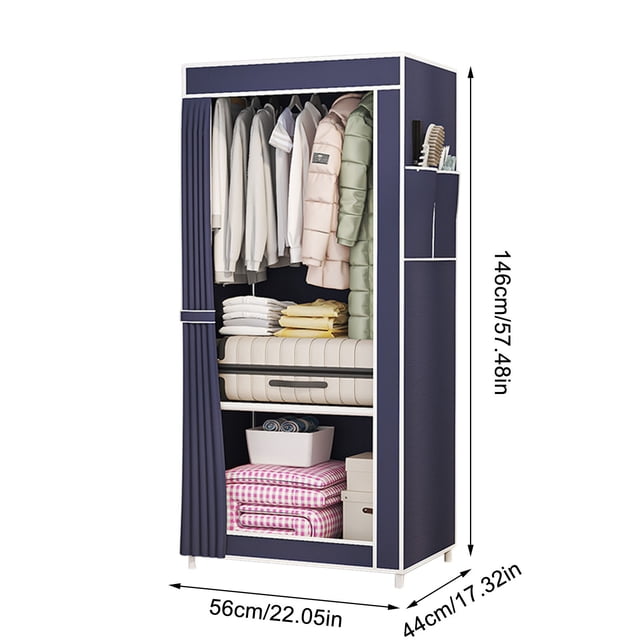 Quick-Assembly Fabric Wardrobe, Closet Organizer with Shelves, Space Saving Storage