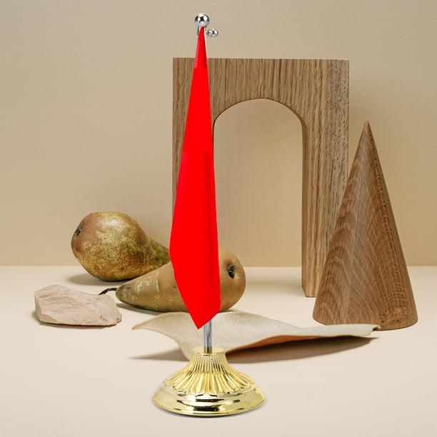 BEADCEST Flag Stand Dorado Resistente Para Escritorio Con Mástil Telescópico Y Base Fuerte Para Oficina