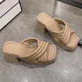 thumbnail image 3 of NOKIO Cute Women'S Casual Sandals Women Wear Thick Heeled Slippers And Sponge Cake Thick Soled One Line Sandals For Summer Wear Open Toe Block High Heels Mules Slippers Slides, 3 of 3