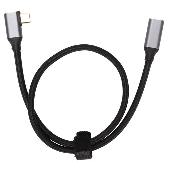 4K 100W PD 5A Right Angle Bend 90 Degree Type C Male To Female Extension Cable With Smart Chip, Durable Material, HD Screencasting, And Thickened Net Tail For Mobile Phones,