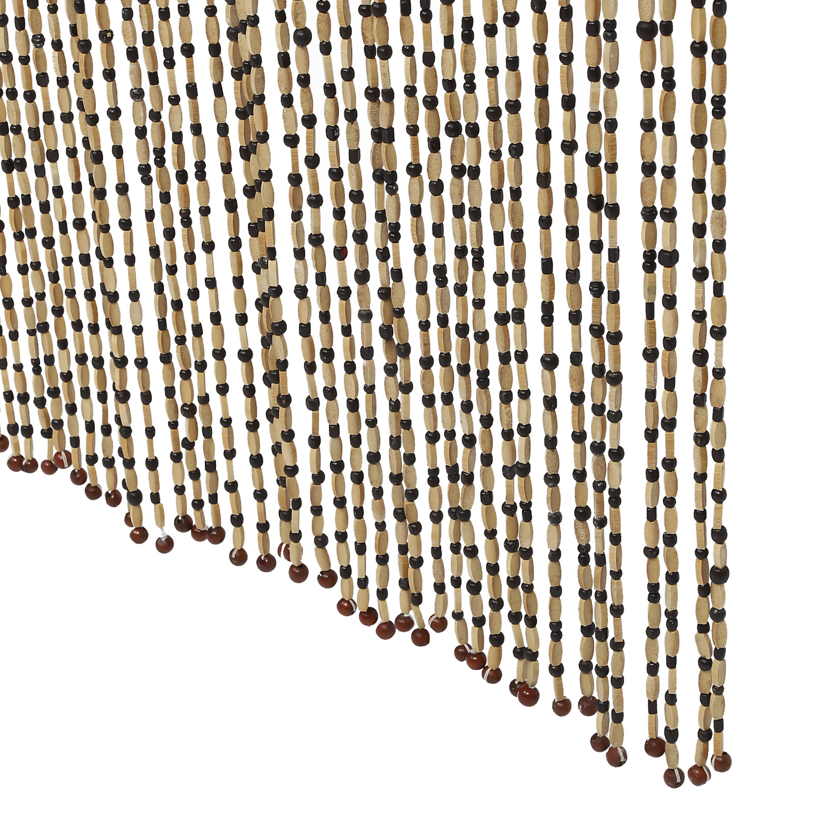 74.8in Natural Wood Bamboo Beaded Curtain Wooden Hanging Room Divider Decorative