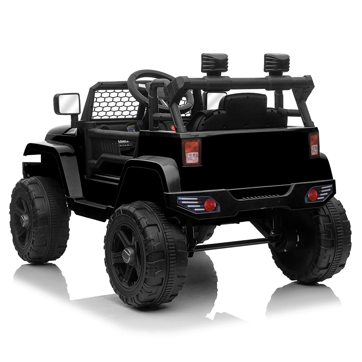 CIPACHO 12V Kids Ride On Truck Car Toy with Parent Remote Control, Spring Suspension, LED Lights, Black