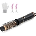 thumbnail image 2 of Round Hair Blow Dryer Brush - 1.2 Inch Ceramic Barrel Hair Dryer Brush for Short/Middle Hair, One Step Drying, Volumizing, Straightening and Styling, Negative Ionic Dryer Brush (Black-Golden, 1.2), 2 of 7