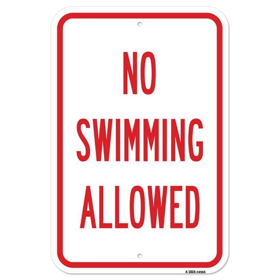 SignMission A-1824-24965 18 x 24 in. Aluminum Sign - No Swimming Allowed