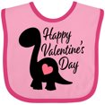 thumbnail image 3 of Inktastic Happy Valentines Day with Dinosaur Silhouette and Heart Boys or Girls Baby Bib, 3 of 4