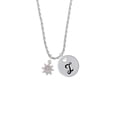 thumbnail image 2 of Delight Jewelry Silvertone Mini AB Crystal Ship Wheel - Navigation Silvertone Script Initial Disc - I - Charm Necklace, 20"+3", 2 of 4