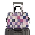 thumbnail image 2 of FORMRS 16" Laptop Bag Carrying Sleeve Case with Handle Travel Shoulder Briefcase, Pink and Purple Plaid Pattern, 2 of 8