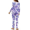thumbnail image 3 of Yuyamidu Purple Butterfly Pajamas for Women Set Yoga Jogger Sleepwear Fashion Athletic Clothing Casual Scoop Neck Pajama 2 Pieces Pjs Long Sleeve Soft Nightwear Size 2XL, 3 of 7