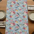 thumbnail image 5 of Table Runners 120 Inches Long Dress Scarves, Spring Red Floral Farmhouse Coffee/Dining/Kitchen Table Runner for Living Room, Daiy Birds Farmhouse Blue Botanical 13x120 Inch, 5 of 9