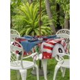 thumbnail image 2 of Outdoor Tablecloth with Umbrella Hole and Zipper, Red Plaid Snowman Christmas Round Table Cloth 60 Inch Waterproof Tablecloth, Winter Snowflake Xmas Gifts Picnic Table Cover for Patio Camping, 2 of 7