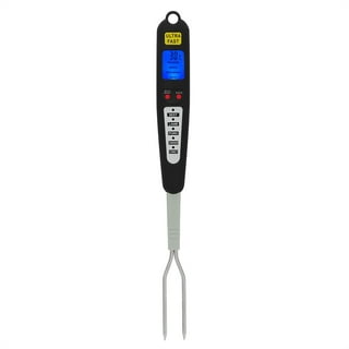 U PICK GRILL Fork With Digital THERMOMETER BBQ Battery Easy To Read SCREEN  New