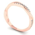 thumbnail image 2 of 0.16 ctw Wedding Band for Women - 14K Rose Gold Simulated Blue Diamond Stackable Eternity Ring, 2 of 6