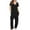Black, variant on Women's Jumpsuit Soft Fabric Casual Loose Short Sleeve Spring Summer Autumn Daily Wear