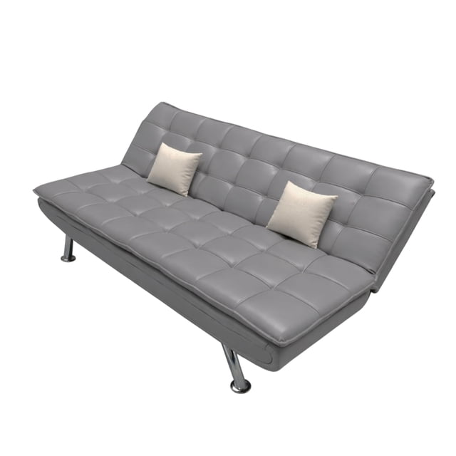 Sofá Cama Plegable Bluelander con 2 Almohadas, Sofá Cama Matrimonial 2 en 1, Gris