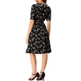 thumbnail image 3 of Allegra K Women's Peter Pan Collar A-Line Flowy Midi Chiffon Floral Dress, 3 of 5